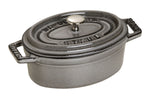 Mini cocotte Staub ovale en fonte émaillée gris graphite 11cm