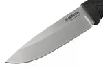 Couteau Böker Bronco 121504 lame en acier 11,3cm manche en TPE noir + étui en cuir avec allume-feu