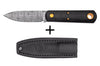 Couteau Böker Barlow 120508DAM lame damassée 7cm manche en bois de chêne noir + étui en cuir