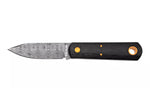 Couteau Böker Barlow 120508DAM lame damassée 7cm manche en bois de chêne noir + étui en cuir