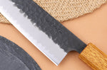Couteau bunka 17cm japonais artisanal Yuzo Black AS chêne brûlé