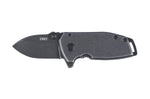 Couteau pliant CRKT Squid Compact 2485K manche en acier inox noir 8cm