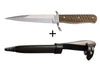 Couteau Böker Trench Knife 121918 lame en acier carbone 14,4cm manche en noyer + étui en cuir