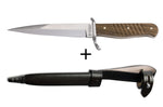 Couteau Böker Trench Knife 121918 lame en acier carbone 14,4cm manche en noyer + étui en cuir