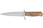 Couteau Böker Trench Knife 121918 lame en acier carbone 14,4cm manche en noyer + étui en cuir