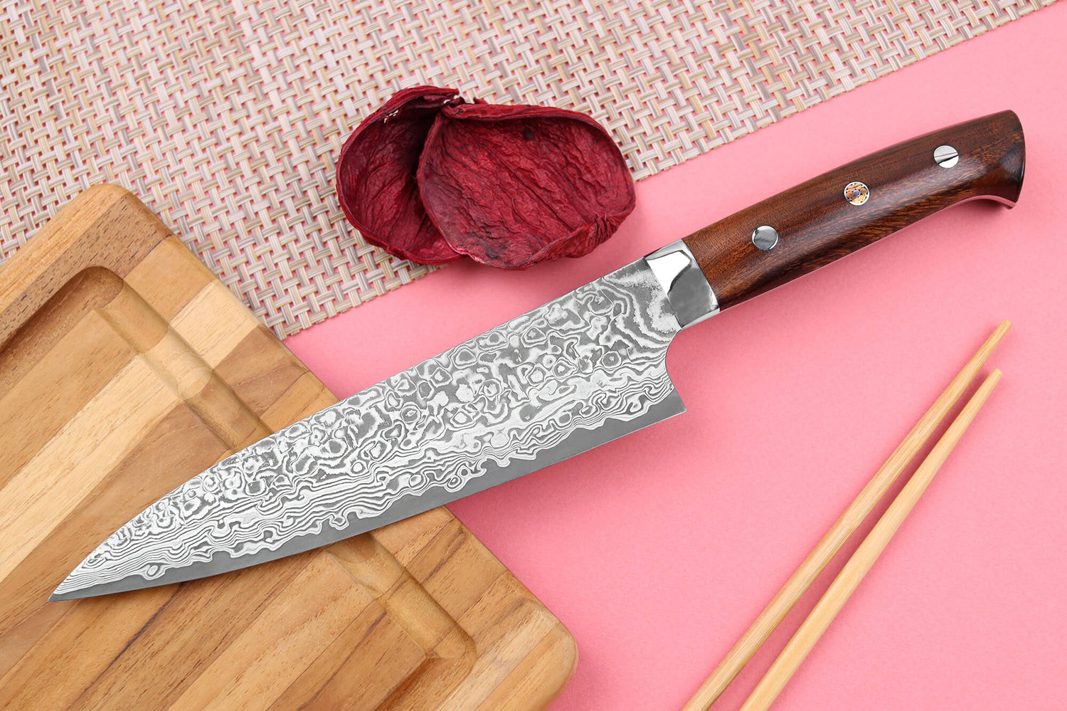 Couteau de chef japonais Takeshi Saji R2 Damas Mosaïque 18cm