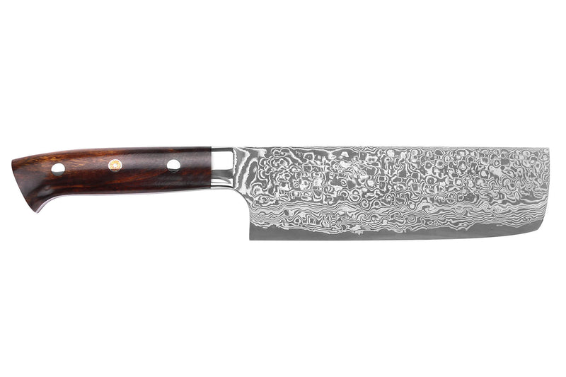 Couteau nakiri japonais Takeshi Saji R2 Damas Mosaïque 16,5cm