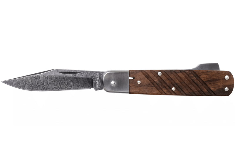 Couteau pliant Böker 98K Damas 110715DAM manche en bois de noyer 11cm