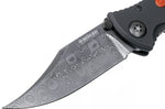 Couteau pliant Böker Kalashnikov Bayonet Damas 11KAL48DAM manche en alu et ironwood noir/bois 13cm