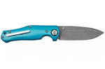 Couteau pliant Böker 1969 Z28 Damast 111101DAM manche en aluminium bleu 10,6cm