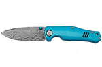 Couteau pliant Böker 1969 Z28 Damast 111101DAM manche en aluminium bleu 10,6cm