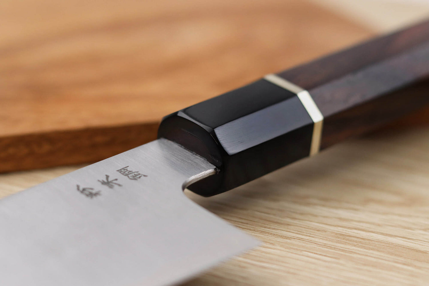 Couteau de chef 24cm japonais artisanal Sukenari SG2 San Maï manche en bois de rose