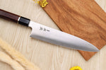 Couteau de chef 24cm japonais artisanal Sukenari SG2 San Maï manche en bois de rose