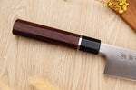 Couteau de chef 24cm japonais artisanal Sukenari SG2 San Maï manche en bois de rose