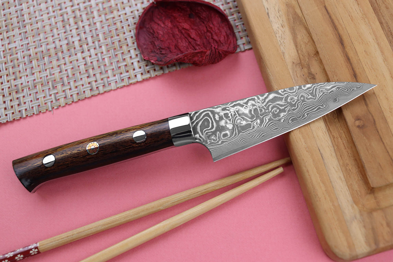Couteau d'office japonais Takeshi Saji R2 Damas Mosaïque 8cm