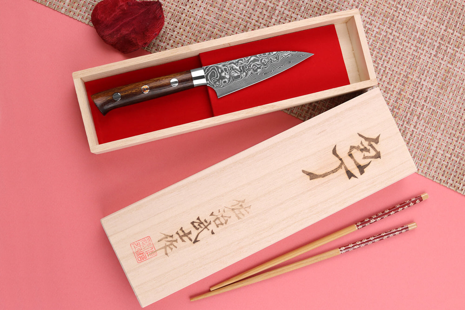 Couteau d'office japonais Takeshi Saji R2 Damas Mosaïque 8cm