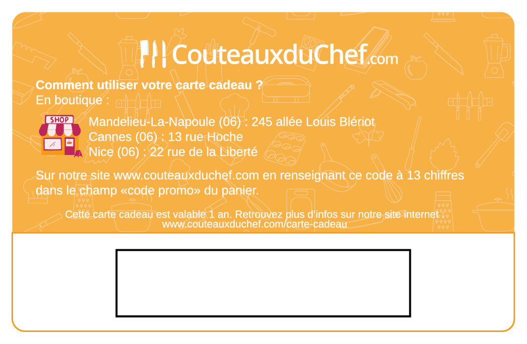 Carte cadeau Couteauxduchef